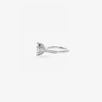 Peter Marco multi-stone emerald cut and round cut diamond ring, side view