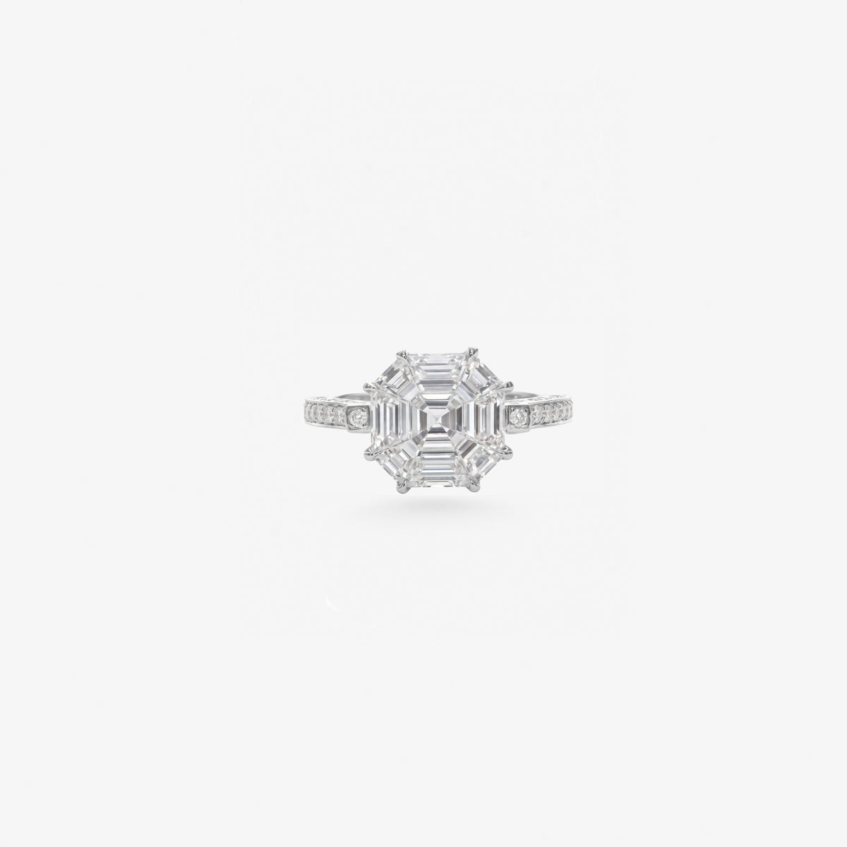 Peter Marco multi-stone emerald cut and round cut diamond ring