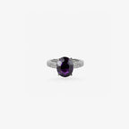 Peter Marco oval cut amethyst and round cut diamond ring