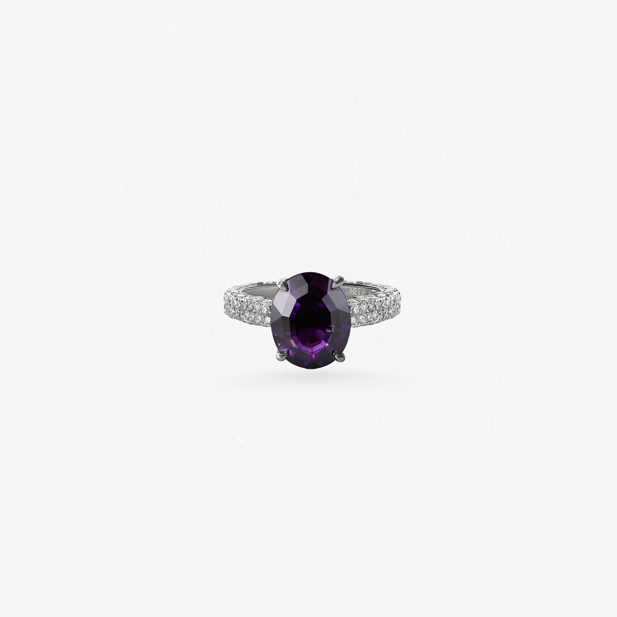 Peter Marco oval cut amethyst and round cut diamond ring