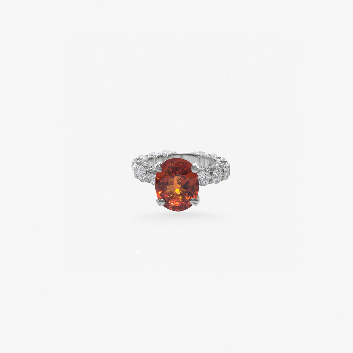 Peter Marco oval cut citrine and round cut diamond ring