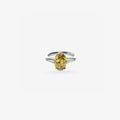 Peter Marco oval cut gemstone and baguette cut diamond ring