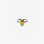 Peter Marco oval cut gemstone and baguette cut diamond ring