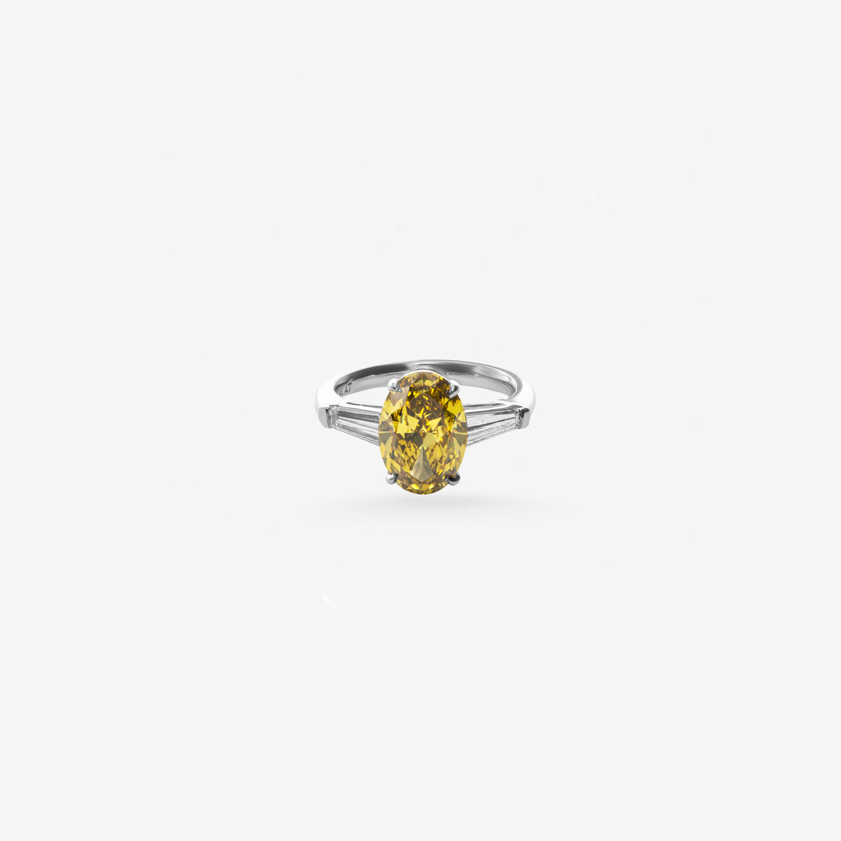 Peter Marco oval cut gemstone and baguette cut diamond ring
