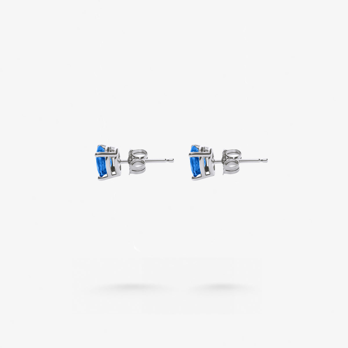 Peter Marco oval sapphire stud earrings, side view