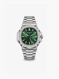 Peter Marco Patek Philippe Nautilus diamond-set white gold watch with green dial