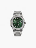 Peter Marco Patek Philippe Nautilus diamond-set white gold watch with green dial