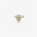 Peter Marco yellow diamond and round cut diamond halo ring