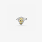 Peter Marco yellow diamond and round cut diamond halo ring