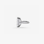 Peter Marco cushion cut white diamond, ring side view