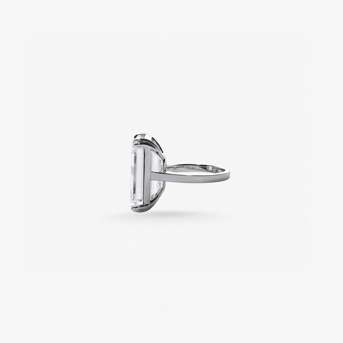 Peter Marco cushion cut white diamond, ring side view