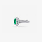 Peter Marco emerald and white diamond ring, side view