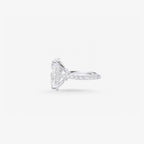 Peter Marco oval cut white diamond ring, side view
