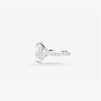 Peter Marco oval cut white diamond ring, side view