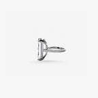 Peter Marco radiant cut white diamond, ring side view