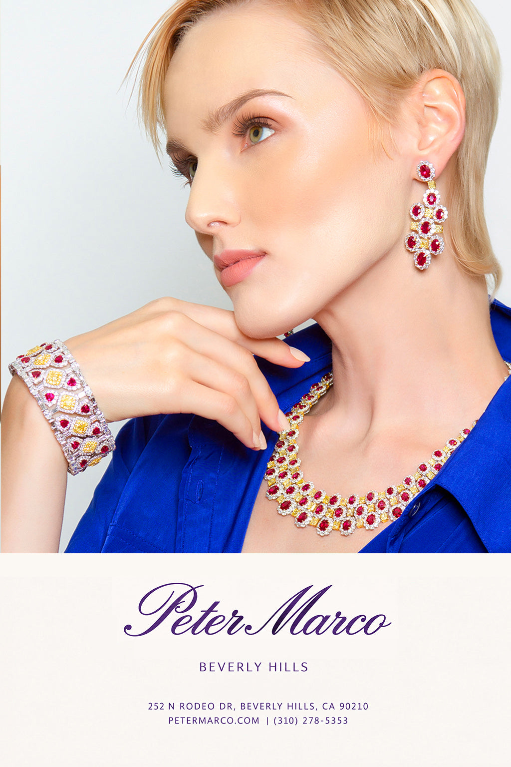 A women posing with Peter Marco Jewelry