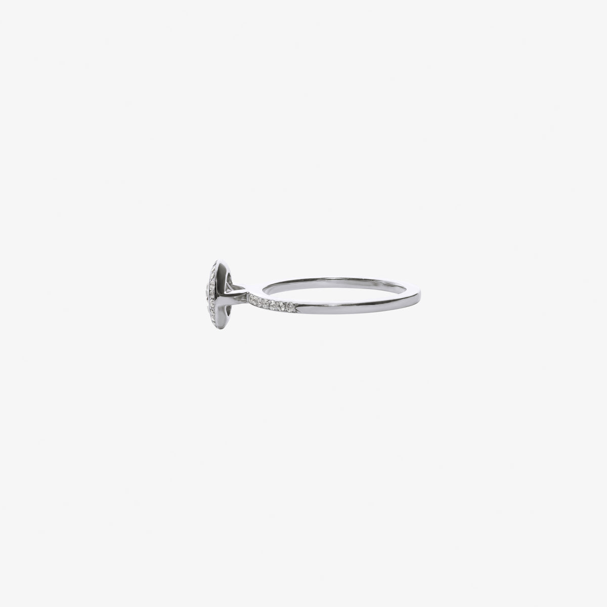 Peter Marco Platinum Diamond Halo Ring, Side View