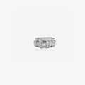 Peter Marco princess, baguette and round cut diamond wide band ring