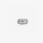 Peter Marco princess, baguette and round cut diamond wide band ring