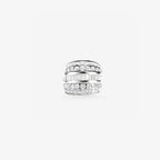 Peter Marco princess, baguette and round cut diamond wide band ring