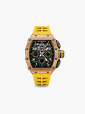 Peter Marco Richard Mille RM 11-03 rose gold chronograph watch with yellow rubber strap