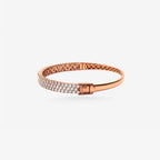 Peter Marco rose gold round cut diamond bangle, side view