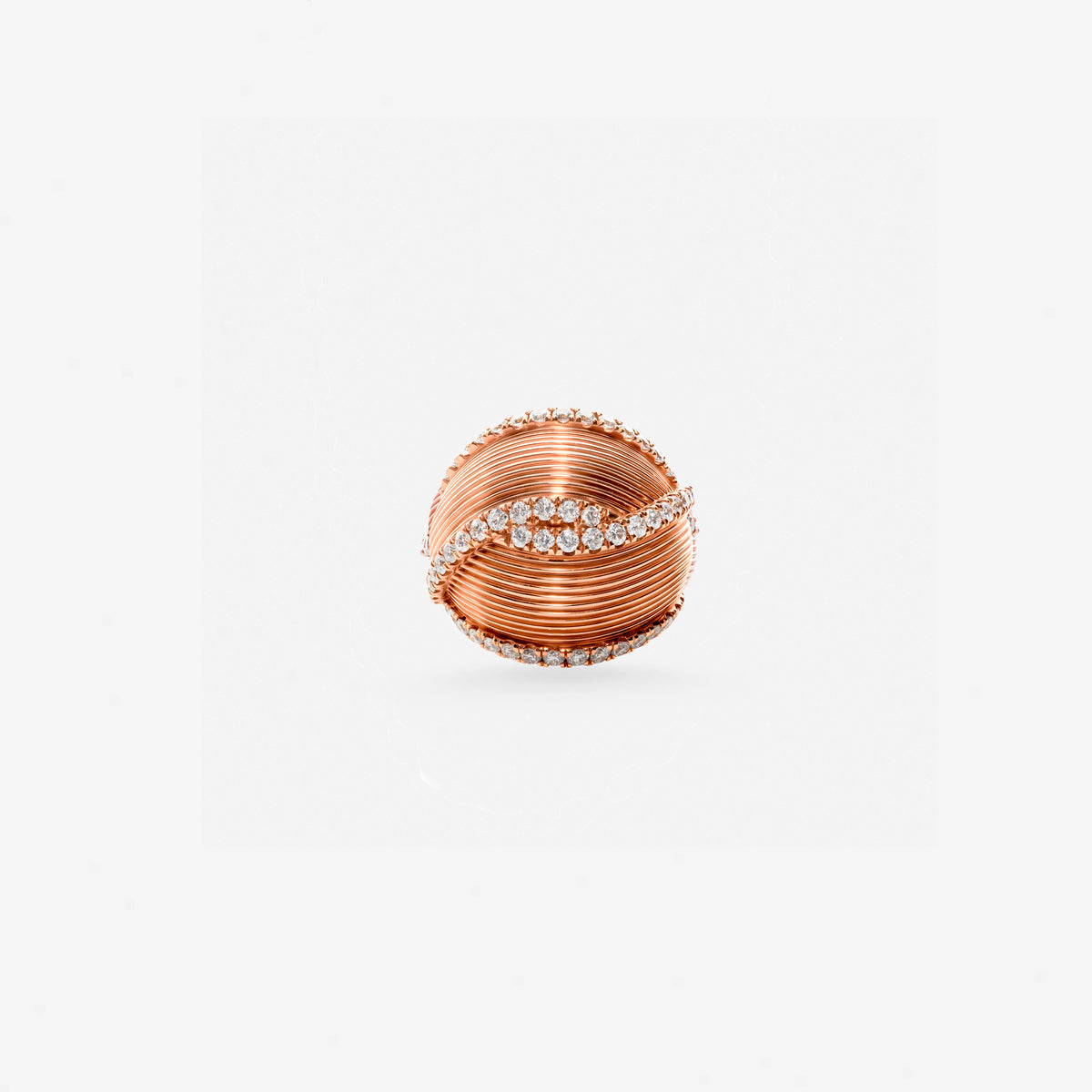 Peter Marco rose gold round cut diamond dome ring