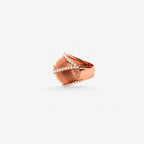 Peter Marco rose gold round cut diamond dome ring, side view