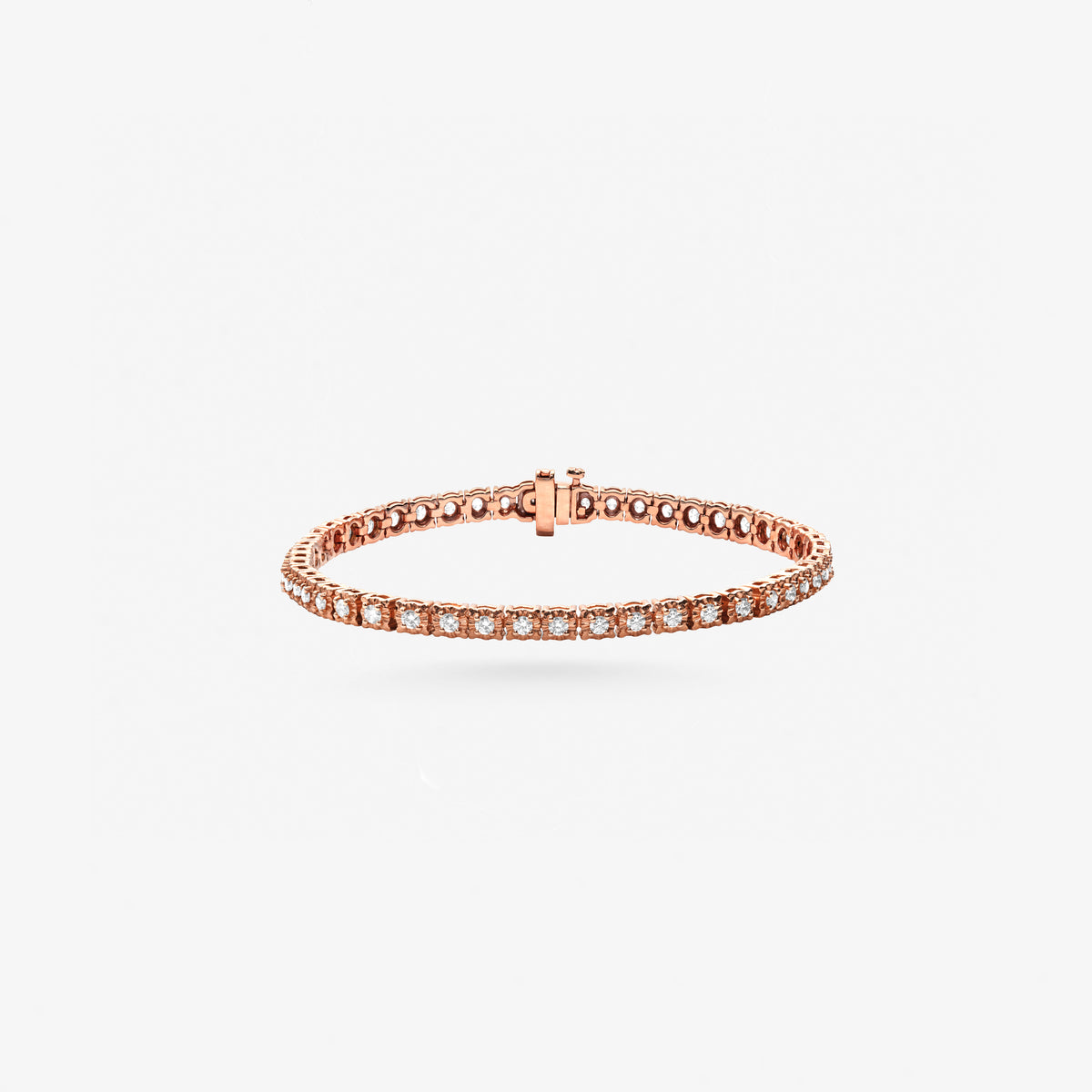 Peter Marco rose gold round cut diamond tennis bracelet