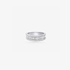 Peter Marco round cut and emerald cut double band diamond ring