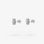 Peter Marco round cut diamond cluster stud earrings, side view