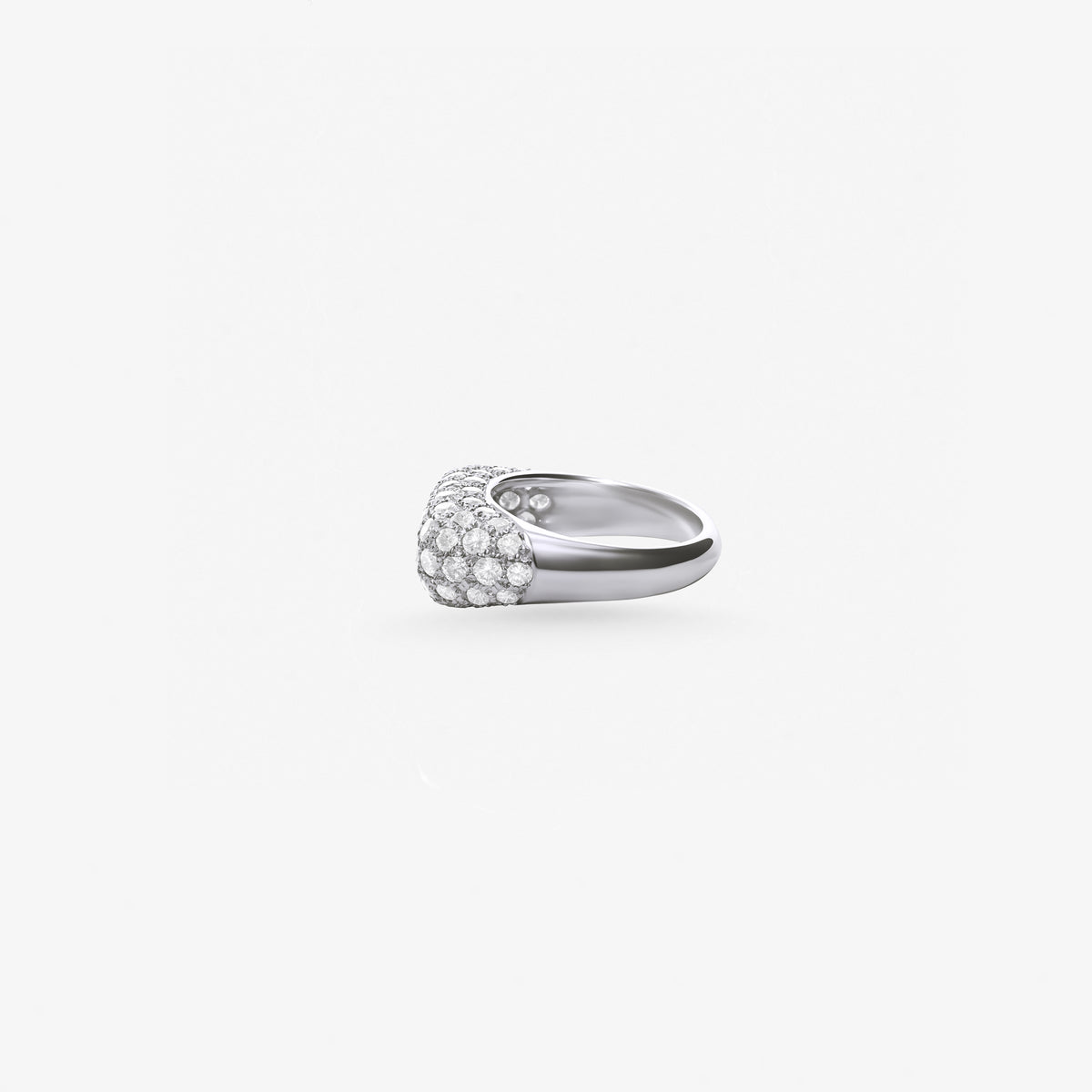 Peter Marco round cut diamond dome ring, side view