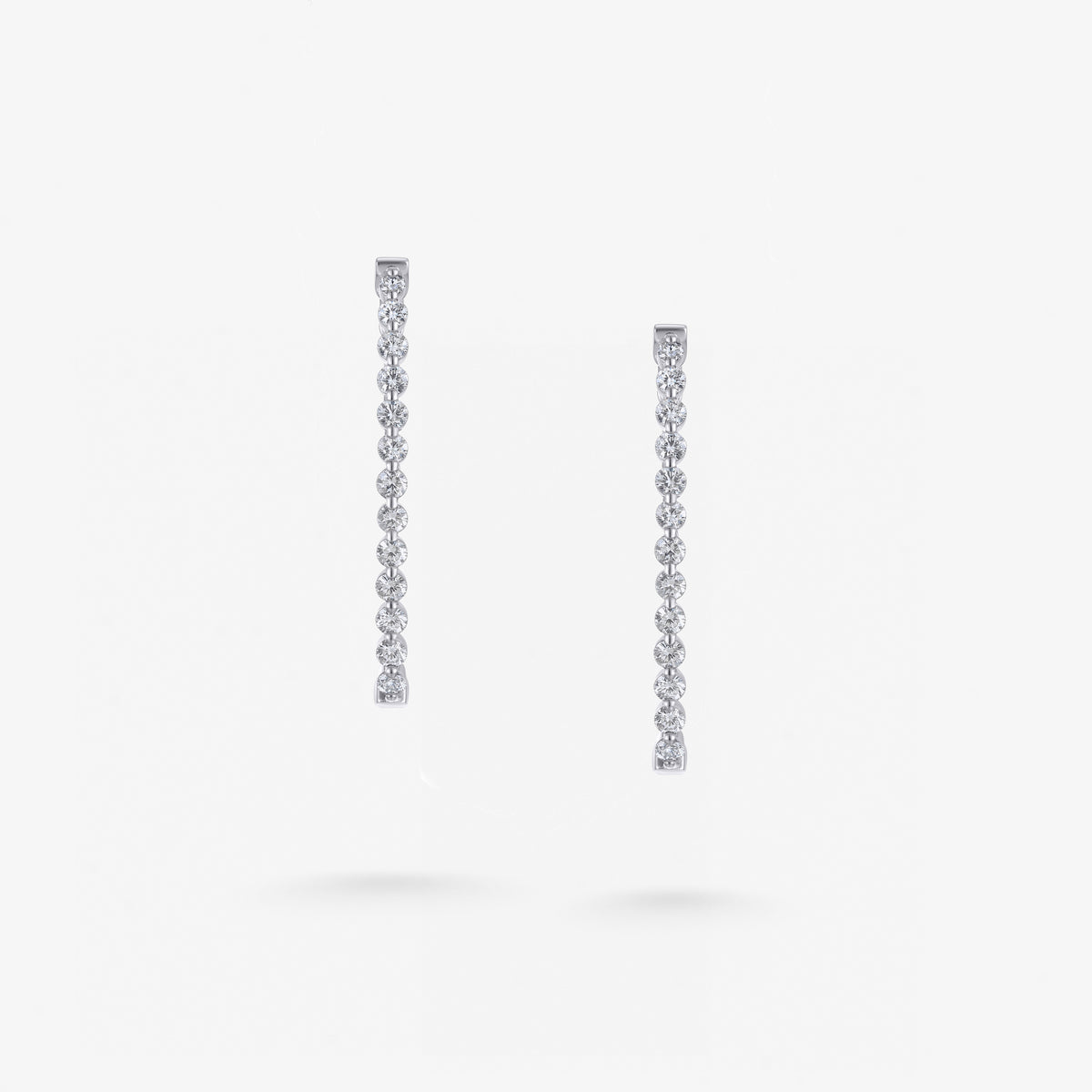 Peter Marco round cut diamond linear drop earrings