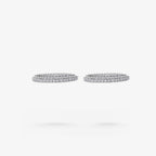 Peter Marco round cut diamond oval hoop earrings, side view
