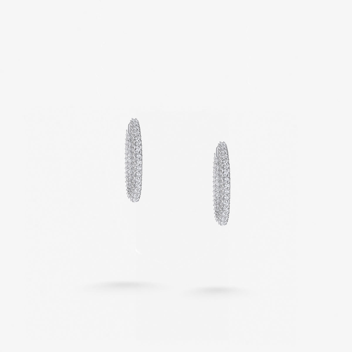 Peter Marco round cut diamond oval hoop earrings