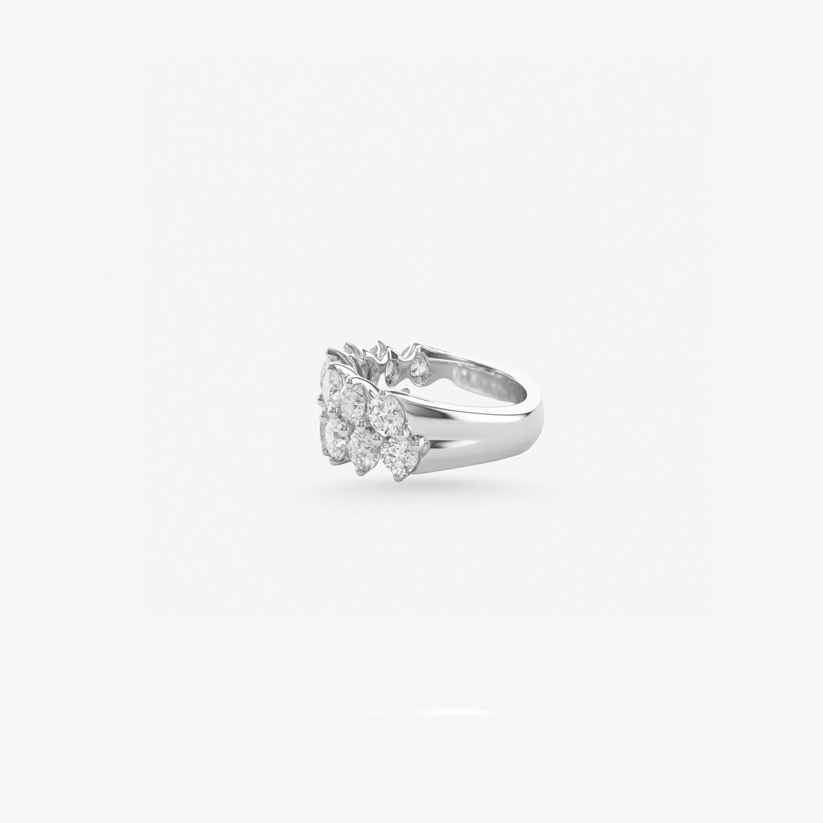 Peter marco diamond ring with round diamonds, side view