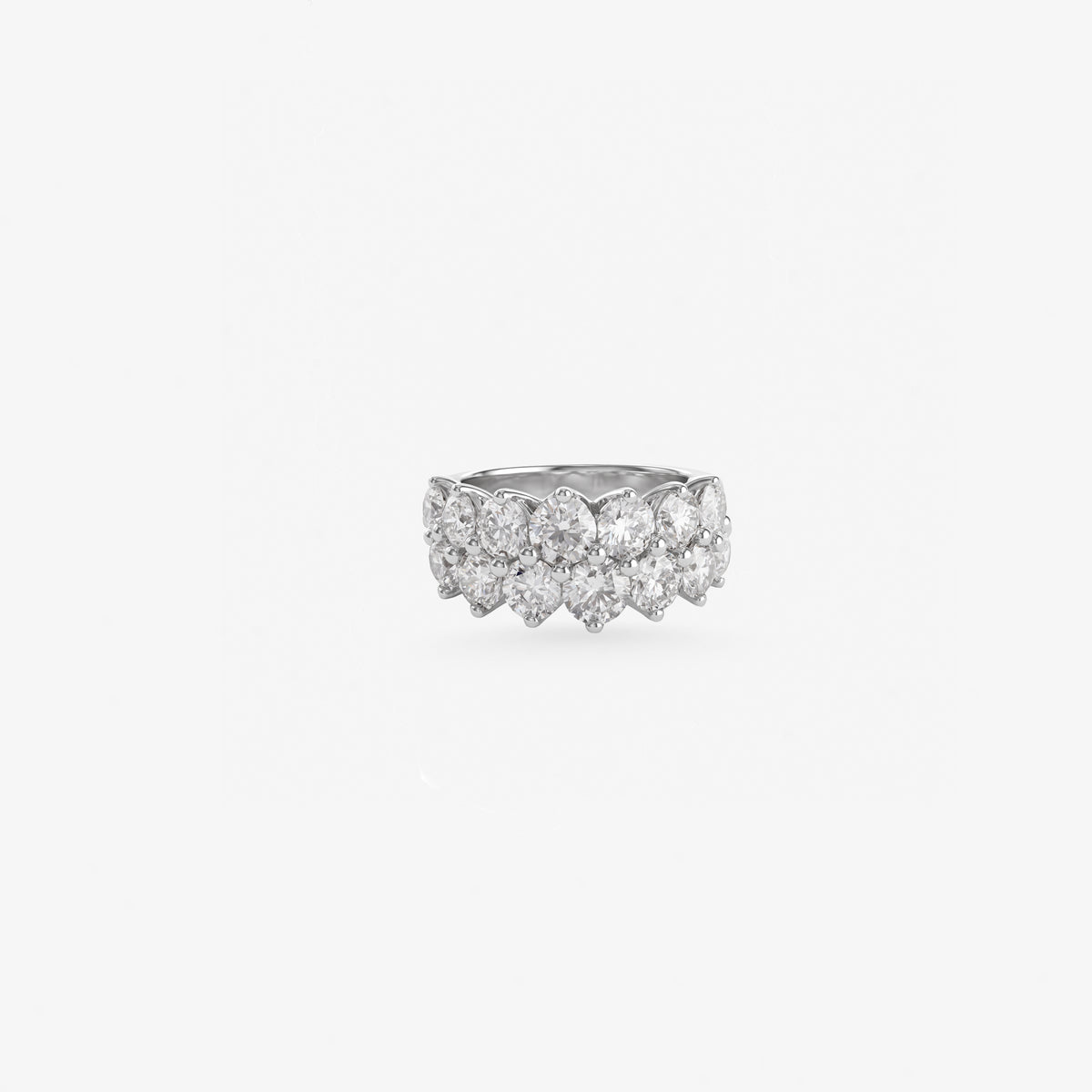 Peter Marco round cut diamond two row band ring