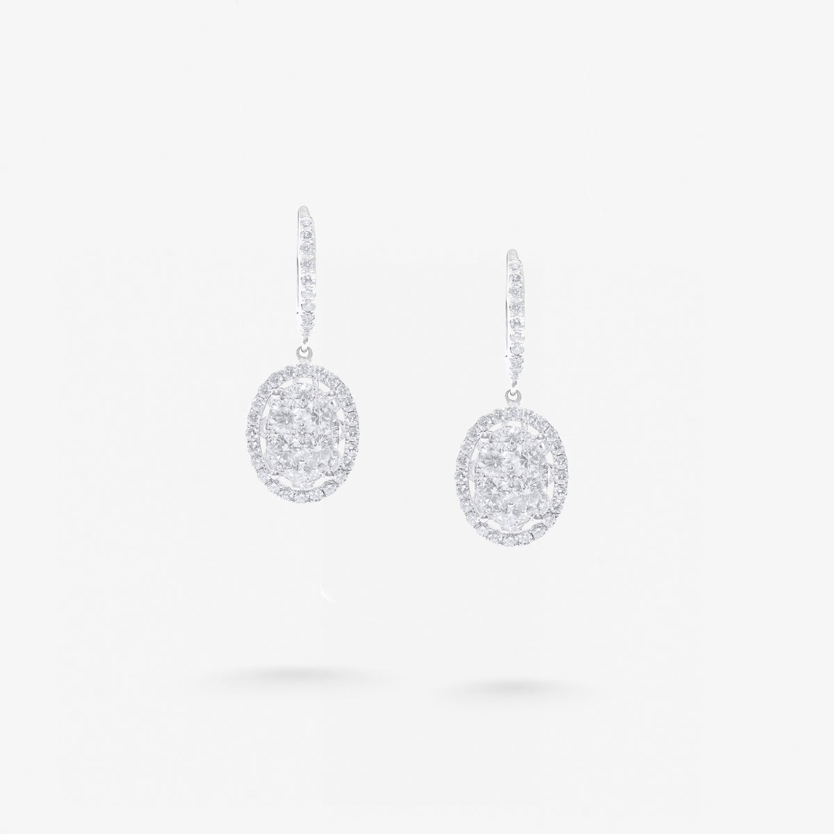 Peter Marco round cut white diamond drop earrings