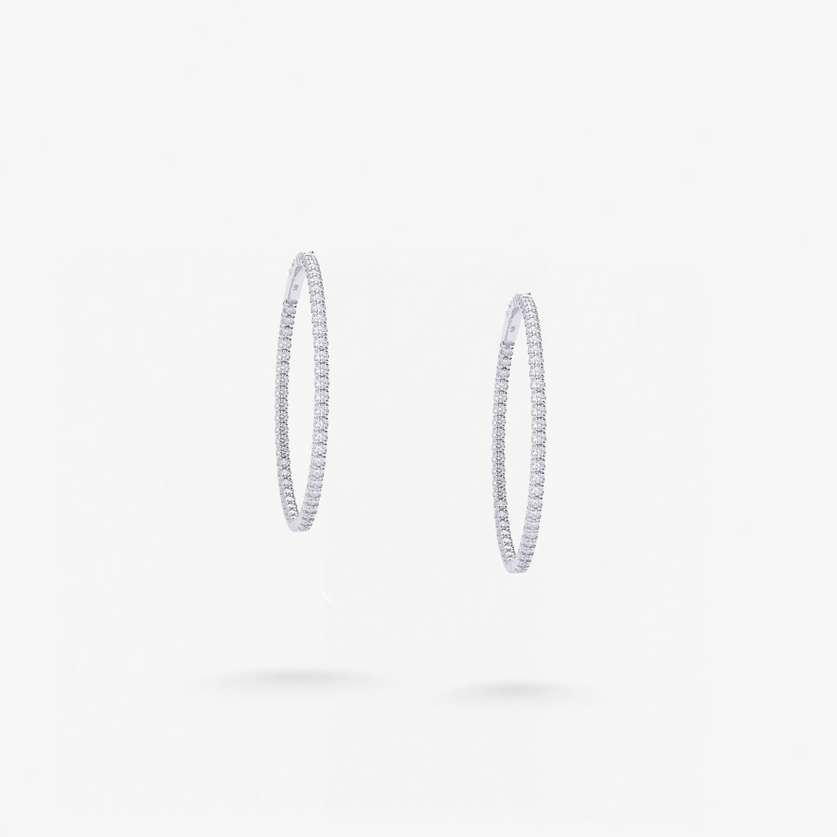 Peter Marco round cut white diamond hoop earrings
