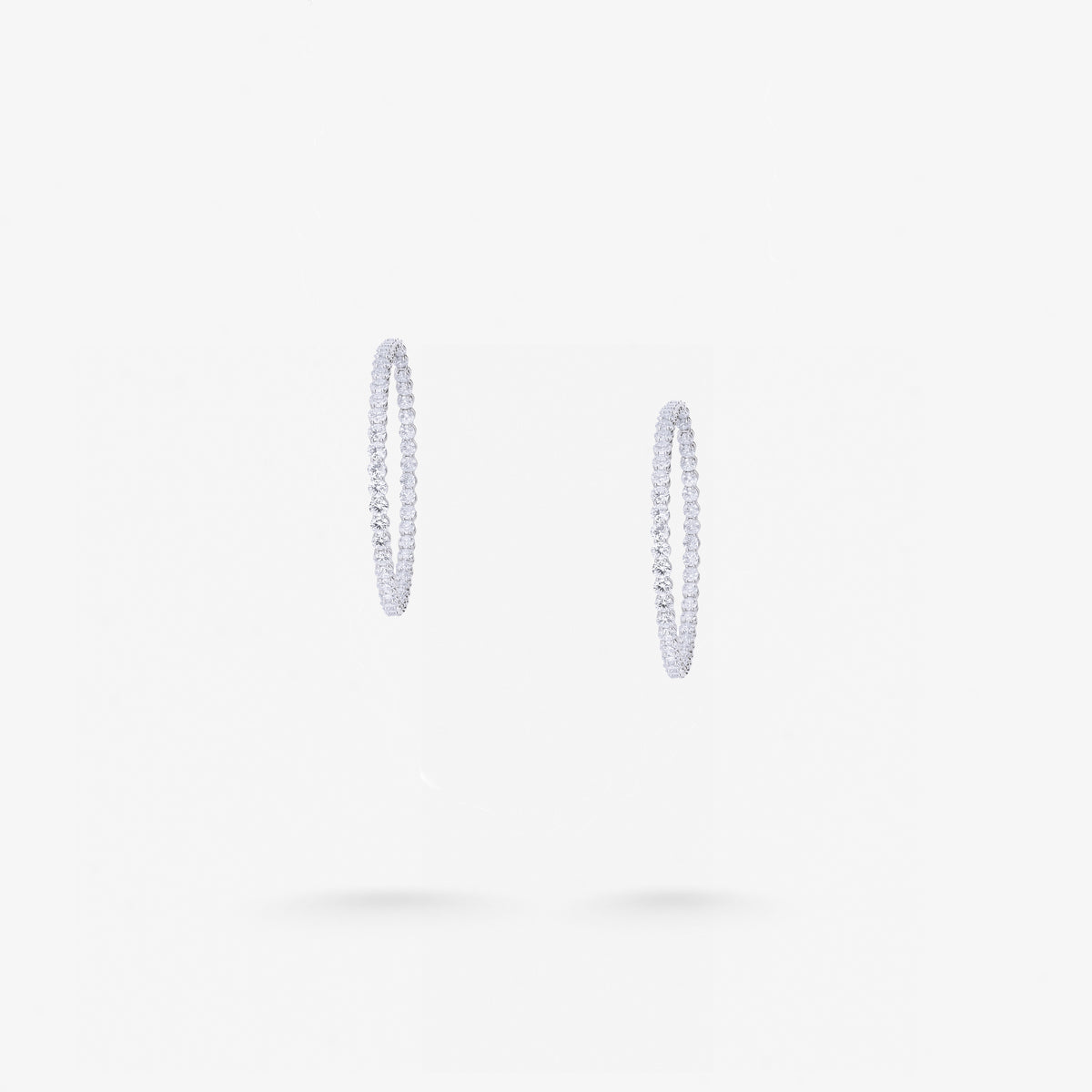 Peter Marco round cut white diamond hoop earrings