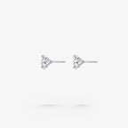 Peter Marco round cut white diamond stud earrings, side view