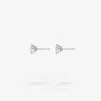 Peter Marco round cut white diamond stud earrings, side view