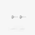 Peter Marco round cut white diamond stud earrings, side view