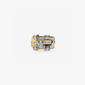Peter Marco two tone white and yellow gold baguette cut diamond-ring