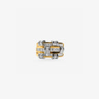Peter Marco two tone white and yellow gold baguette cut diamond-ring