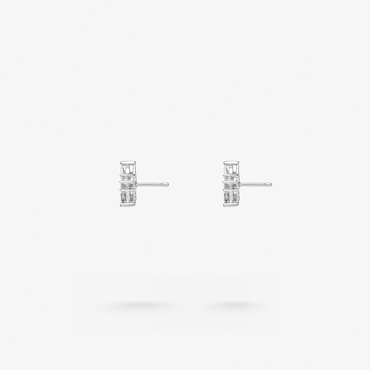 Peter Marco white diamond star stud earrings, side view