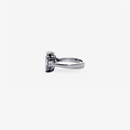 Peter Marco white gold multi-stone diamond ring, side view