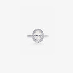 Peter Marco white gold oval cut and round cut diamond halo ring