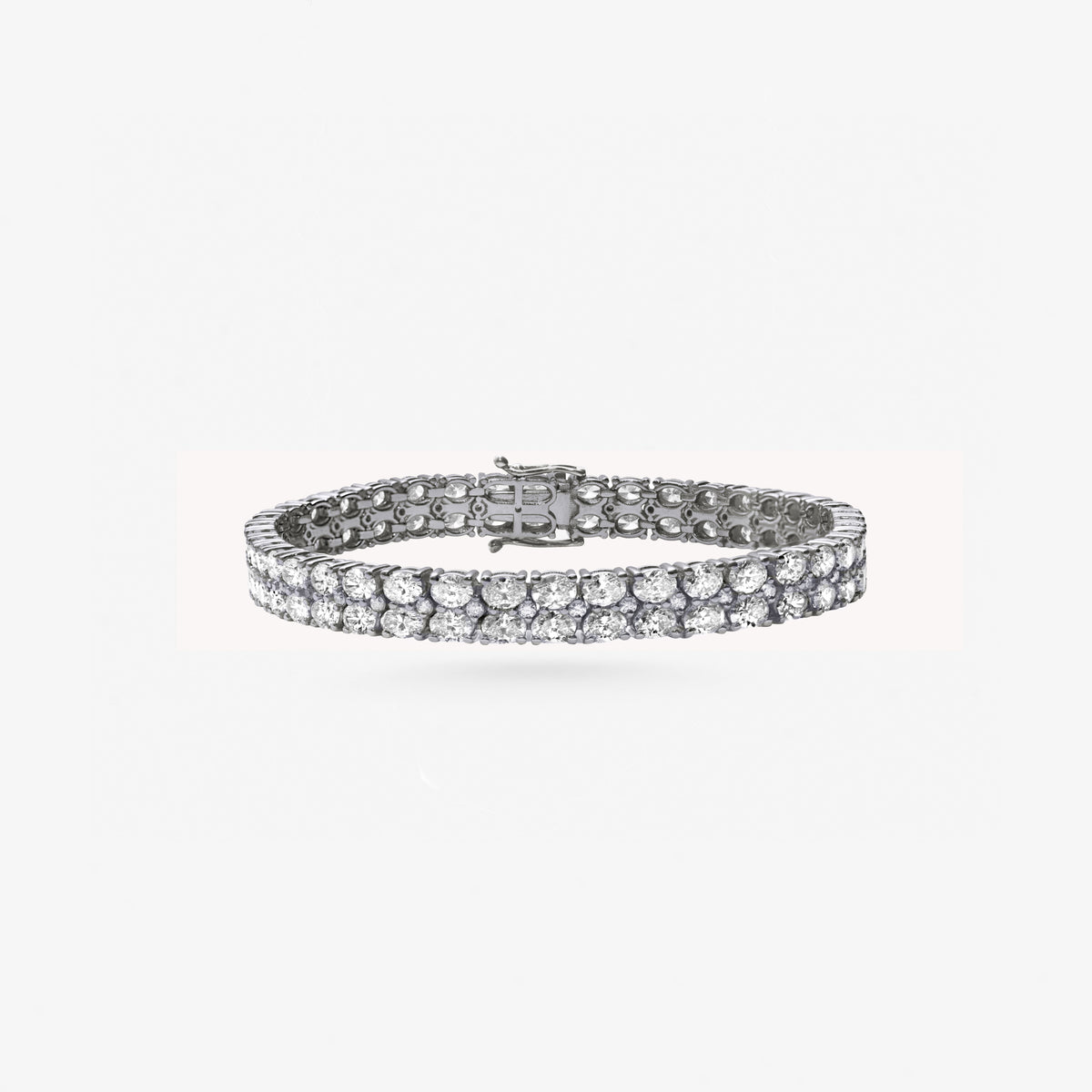 Peter Marco white gold oval cut diamond two row bracelet