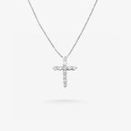 Peter Marco white gold round cut diamond cross pendant